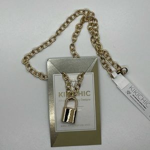 Kikichic Padlock Chain Necklace 17 in Gold